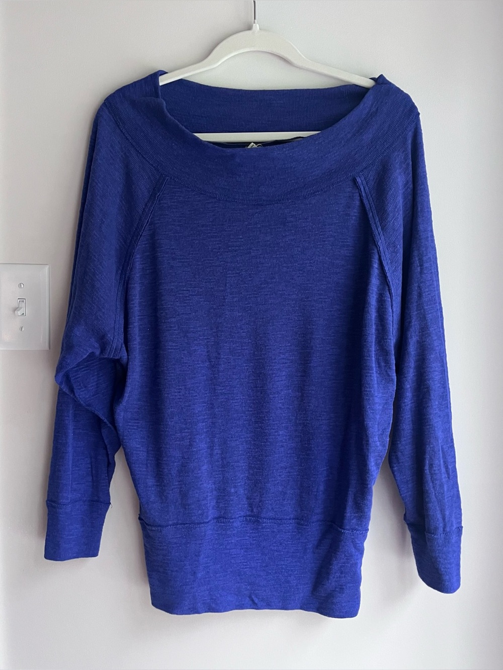 Free People deep blue off the shoulder sweater Small